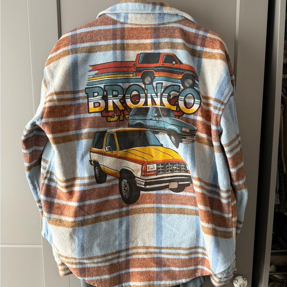Ford Jacket - Blue and Brown Plaid with Bronco Graphics bundle